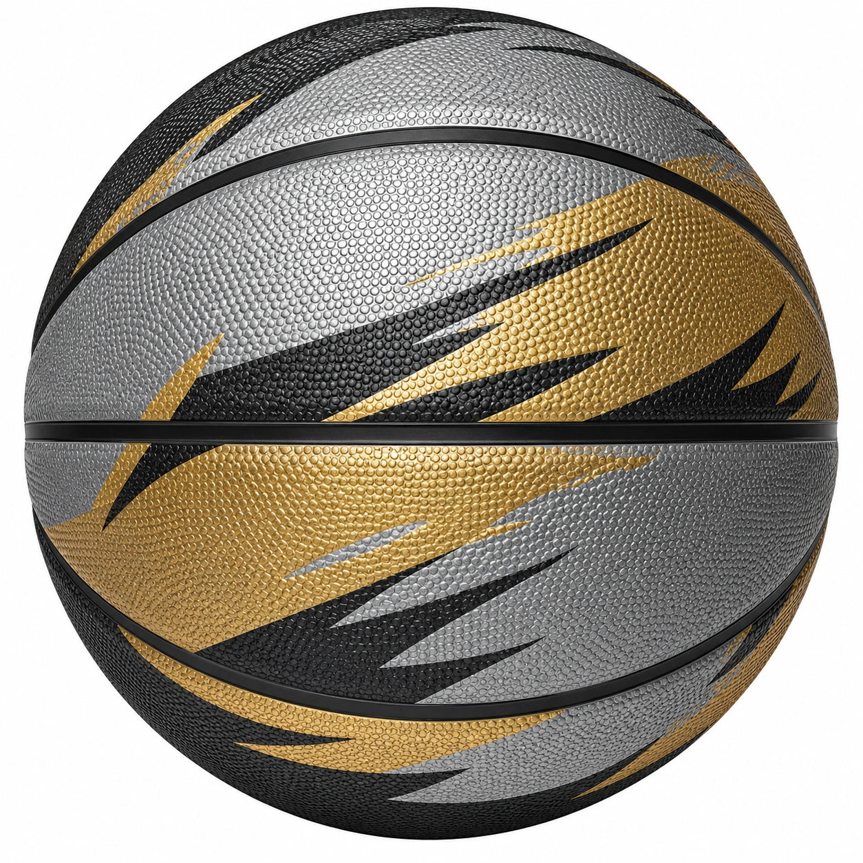 Pallone da basket decorativo nero, oro e argento