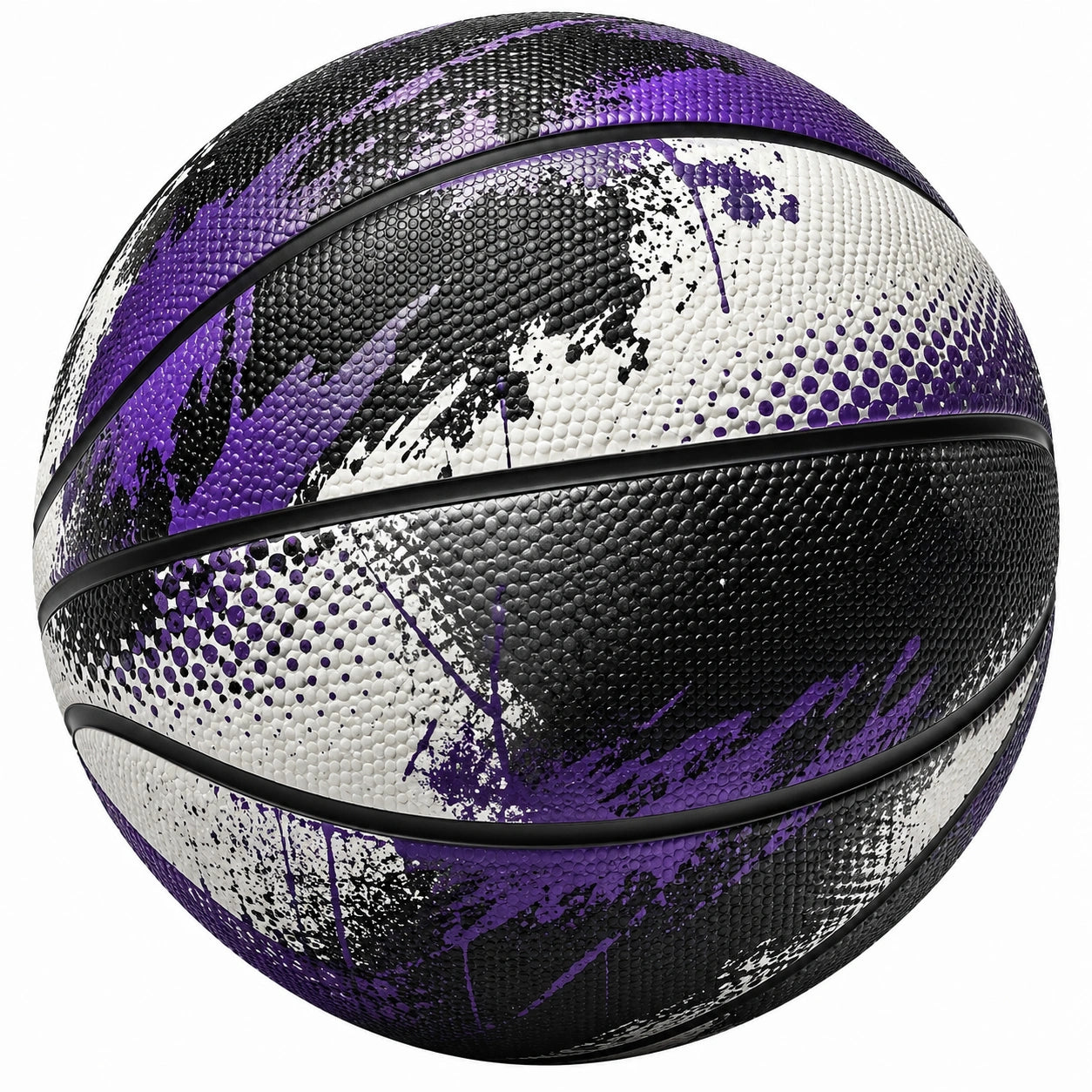 Pallone da Basket Multicolore Viola Nero Bianco per Outdoor