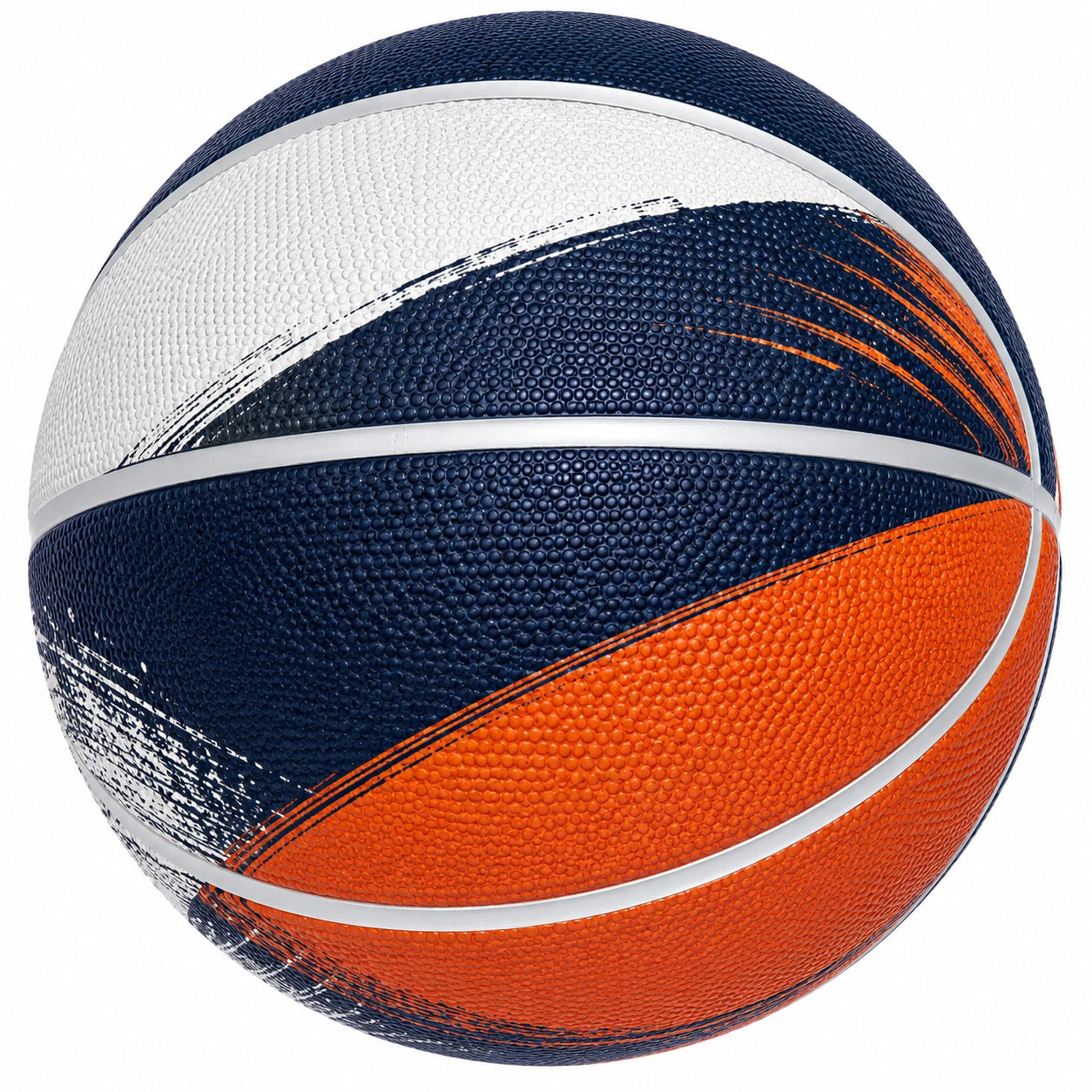 Pallone da basket antiscivolo blu, arancione e bianco