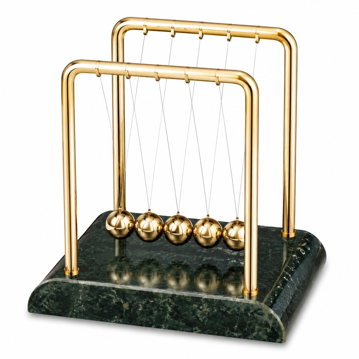 Pendolo di Newton in Oro con Base in Marmo