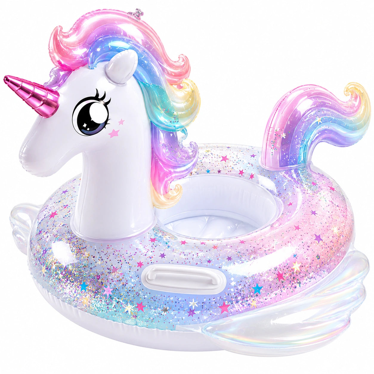 Unicorno Gonfiabile Galleggiante Multicolore per Piscina 120cm